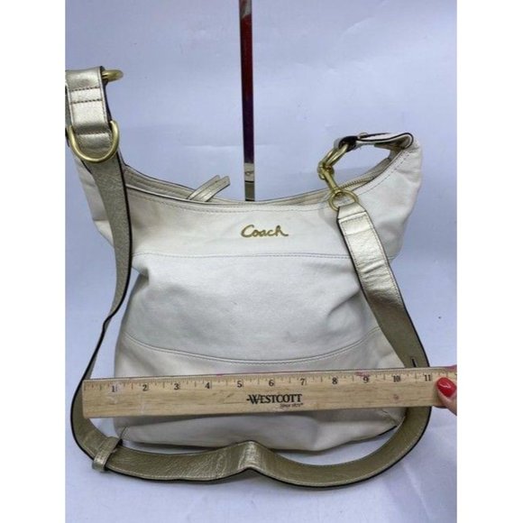 coach white gold leather cross body bag - Picture 4 of 9